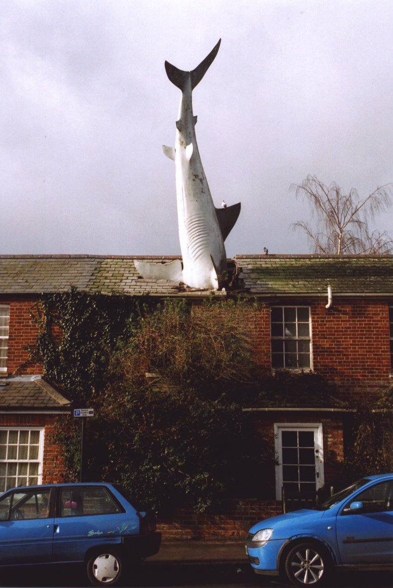 Headington shark "Headingtonsharkfront" by Henry Flower at the English language Wikipedia. Licensed under CC BY-SA 3.0 via Commons